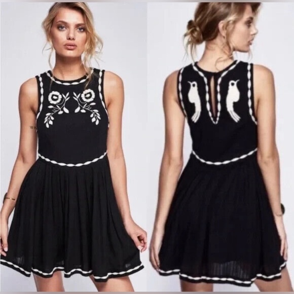 Free People Dresses & Skirts - FREE PEOPLE ‘Delightful Birds of a Feather’ Sleeveless Mini Dress Women’s Size 6